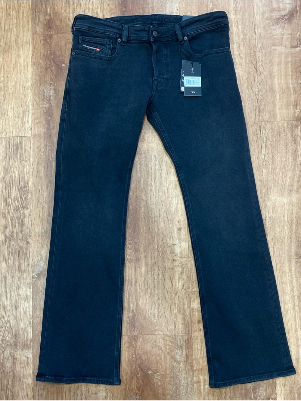 Diesel Zatiny-X 2007 Slim Bootcut Jeans Mens Black Denim Rocker Button Fly